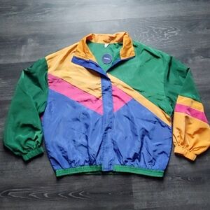 NWT sweatyrocks retro style colorblock windbreaker